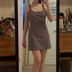 Plaid Red, Black, and White striped tank slipdress